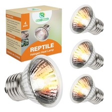 REPTI HOME Reptile Heat Lamp, UVA UVB Lamp Bulbs, E26 50 W 4 pack, White
