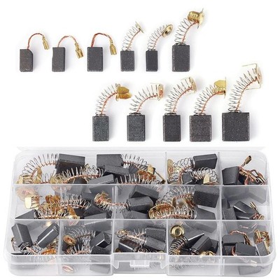 54Pcs Graphite 11Sizes Electric Motor Carbon Brushes Replacement For Power Tool
