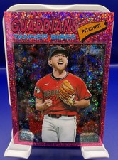 2026 Topps Heritage - Tanner Bibee #74 Chrome Pink Sparkle Refractor