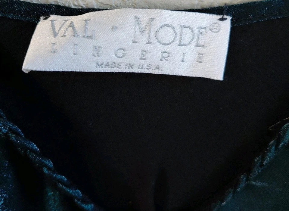 Vintage Val•Mode Lingerie Mini Slip Dress Iridescent Green Grunge Sexy Art Deco - Image 2 of 4