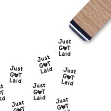 Just Got Laid Chicken Egg Rubber Stamp, 3/5 Inch Small Mini Farm Stamp Scrapbook