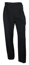 YVES SAINT LAURENT Vintage Black Crepe Pleated High-Waisted Dress Pants 38