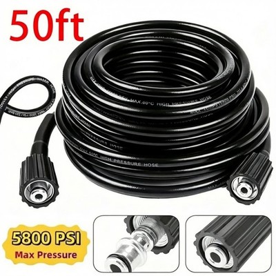 50FT High Pressure Washer Hose 5800 PSI M22-14MM Power Washer Extension Hose