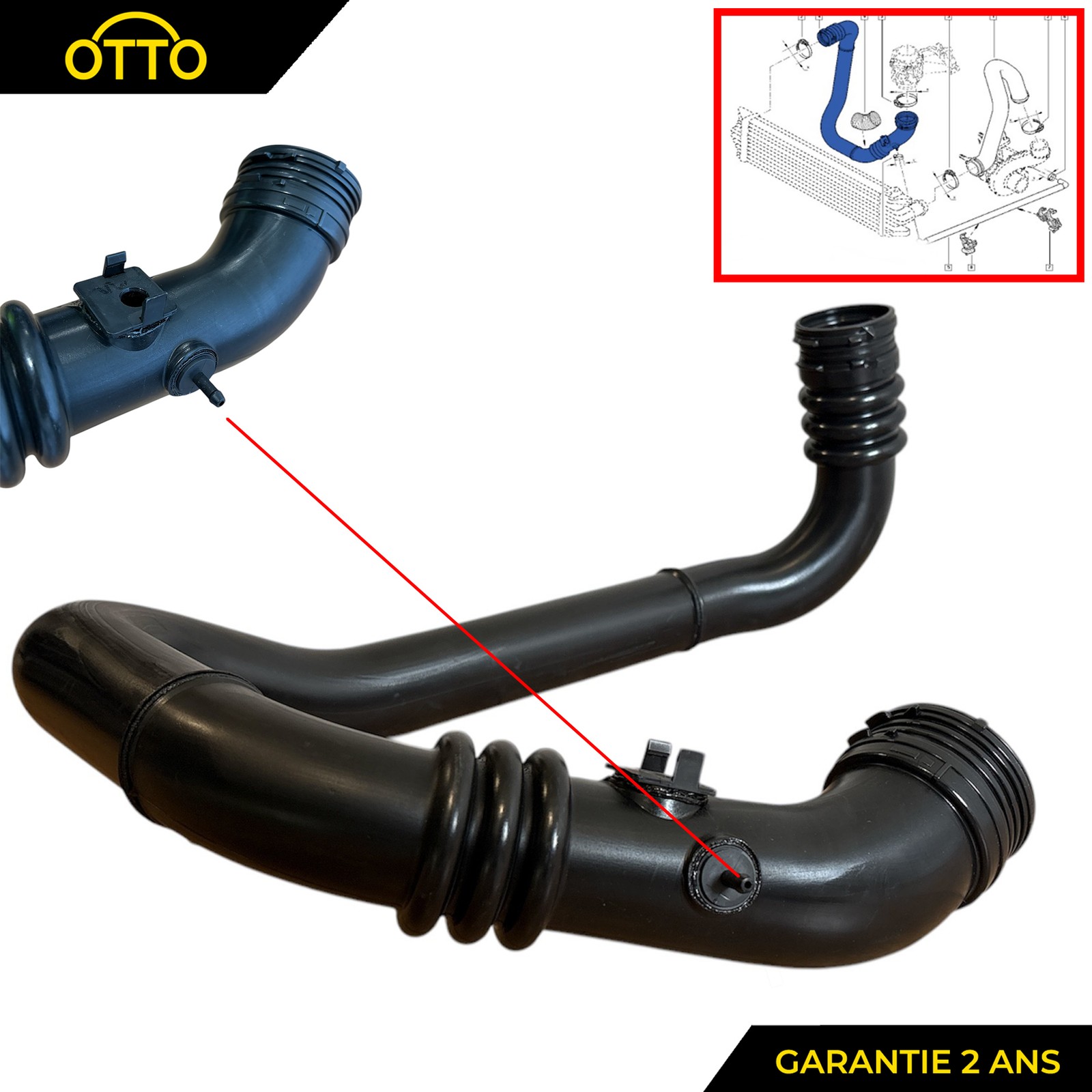 Durite suralimentation Renault Master II tube intercooler moteur turbo 8200230579 dci