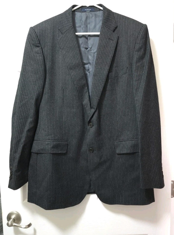 FILA Giacca tuta blazer lana gessato grigio antracite scuro Gieves n.1 Savile Row 44R