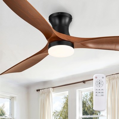 Fanbulous 52 Inch Ceiling Fans with Lights and Remote, 3 Blades Flush Mount L...