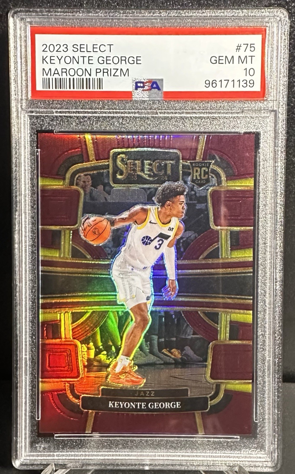 Keyonte George 2023-24 Panini Select #75 Maroon Prizm Rookie RC /175 PSA 10