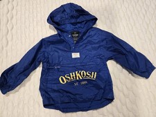 Oshkosh Vintage Boy's Pullover Windbreaker Royal Blue Hood Collectable Size 4/5