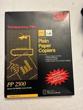 Transparency Film Vintage 3M PP2500 for Paper Copiers 8.5x11 Inkjet Printers