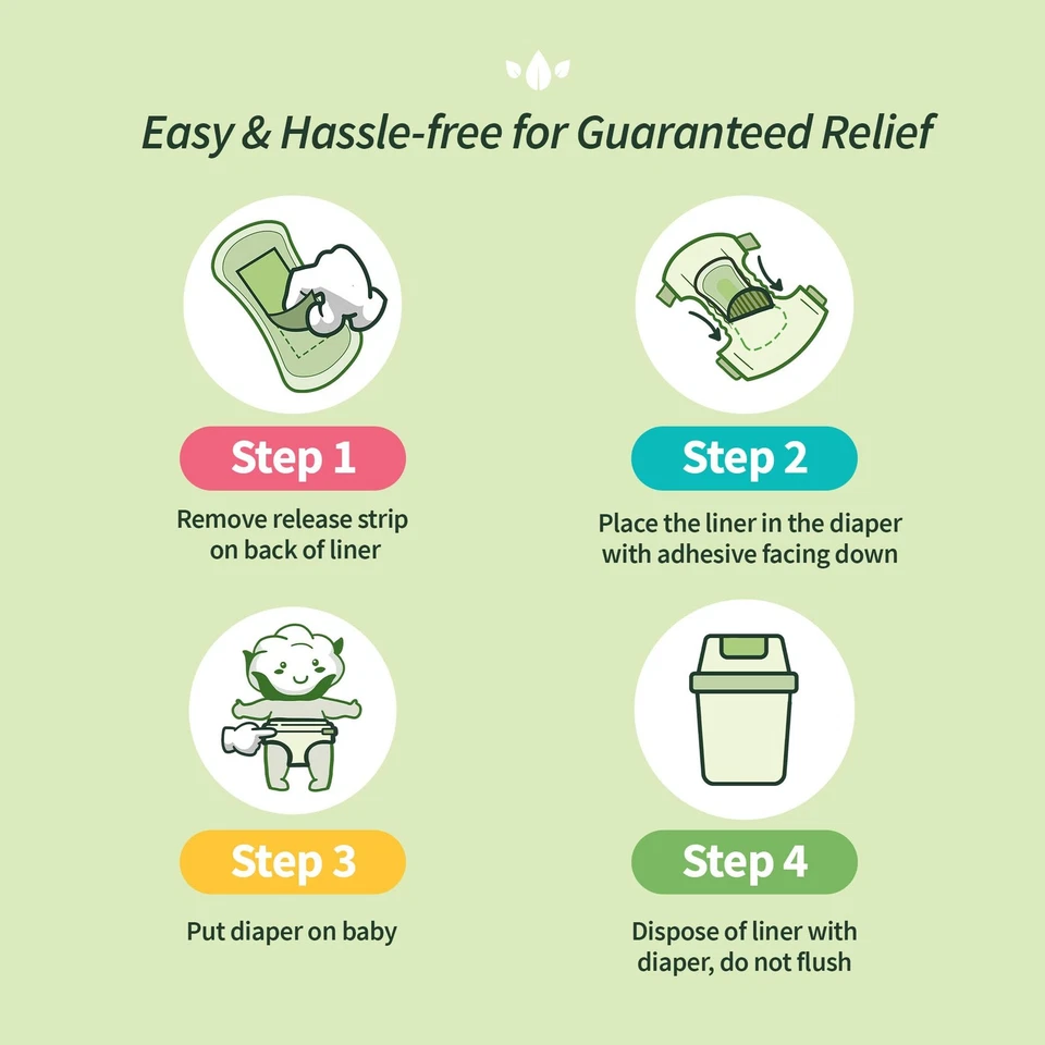 Forros de fraldas para bebês 100% algodão orgânico para pele sensível, 20 unidades - Imagem 3 de 4