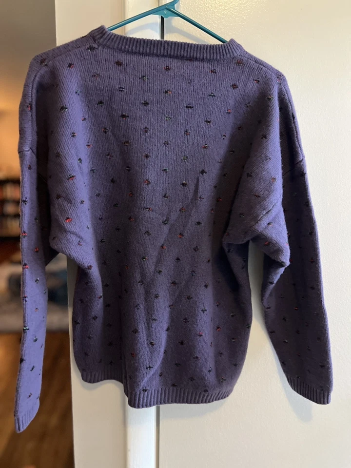 Suéter italiano Sisley vintage para mujer talla mediana mezcla de lana púrpura Foto 2 de 4