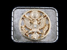 SJ05119 VINTAGE 1970s SEAL OF THE UNITED STATES OF AMERICA PATRIOTIC BUCKLE