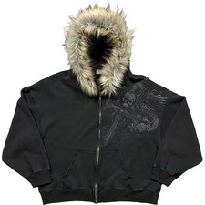 Women  s Hooded Jacket Faux Fur Trim Zip-Up Hoodie Coat Warm Outerwear S  XL