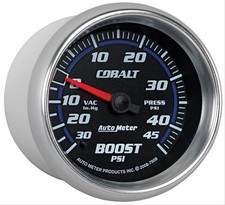 Autometer Cobalt Mechanical Boostvacuum Gauge 2 58 Dia Black Face 7908