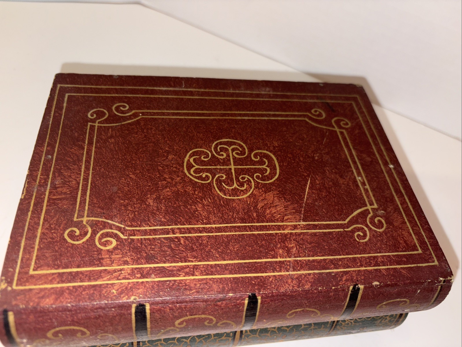 Vintage Wooden Faux Book Storage Box Hidden Storage