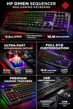 HP OMEN Sequencer RGB Gaming Keyboard QWERTY Mechanical Black USB – NEW
