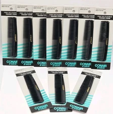 Lot Of 10 New Conair Men Pocket Combs Firm Yet Flexible Black Comb 93140 Hair