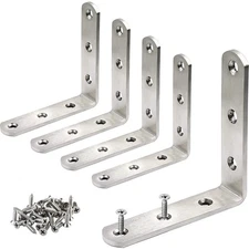 5 Pcs Stainless Steel Corner Brace L Bracket 3 x 3 inch Heavy Duty Corner Bra...