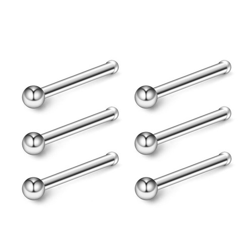 6PCS Nose Stud Ring Tiny Ball Surgical Steel Ear Tragus Body Piercing Jewellery - Picture 10 of 23