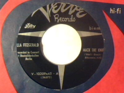 ELLA FITZGERALD Mack the knife / Too darn hot 7'' ITALY KURT WEILL COLE PORTER 