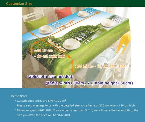 Green Hacienda 3D Tablecloth Table cover Cloth Rectangle Wedding Party Banquet - Picture 6 of 6