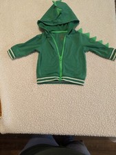 Cat Jack NB Green Dinosaur Light Zippered Jacket