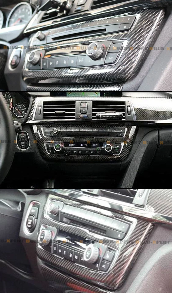 Panel de control de fibra de carbono para BMW M3 M4 2014-2018 CD AC consola cubierta dura Foto 4 de 4