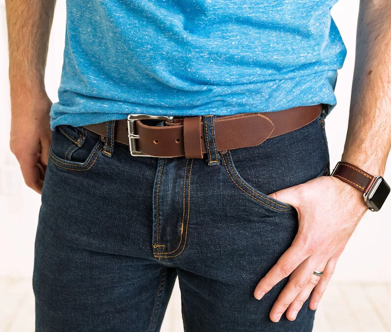 Full Grain Leather Belt for Men - Perfect Brown Father’s Day Gift-image
