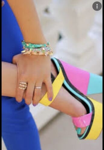 GIUSEPPE ZANOTTI NEÓN BLOQUE DE COLOR PLATAFORMA CUÑA TALLA 37 - Imagen 7 de 16