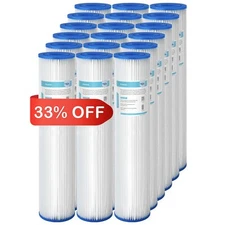 18 Pack 20" x 4.5" 5/20/50 Micron Washable Pleated Water Filter Fit for Big Blue