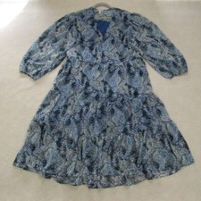 Joie Dress Womens Size XXL Blue Paisley Print Knee Length