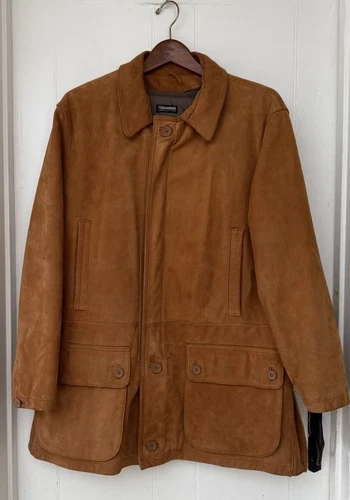 Vintage Orvis Nubuck Leather Barn Chore Field Coat Zip Out Thinsulate Lining M
