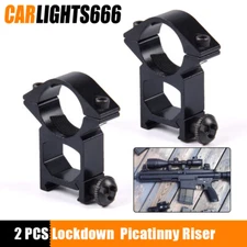 1" Diameter 20mm High Profile See-Thru Dovetail Scope Ring Mount 2PCS Black