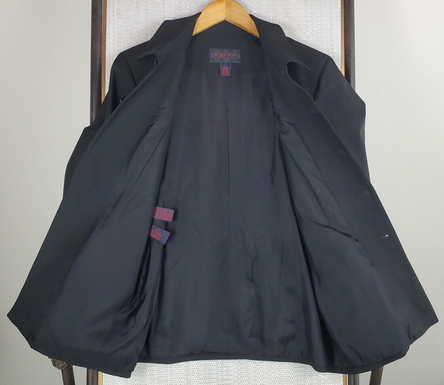 RALPH RALPH LAUREN Womens Size Large Button Front Performance Jacket Black RRL image 8