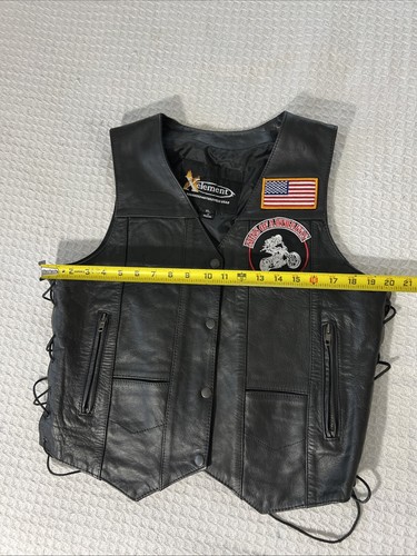 Xelement Advanced Motorcycle Gear Leather Vest, Men's Size X-Large Black - Picture 5 of 13