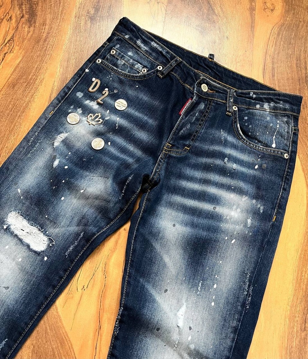 【美品 レア 完売品】DSQUARED2 Skinny Dan 46 Dsquared2 Men's Skinny Jeans Blue Size 46(S) Designer Denim