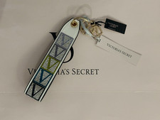 Victoria's Secret Rhinestone Keychain Wristlet Strap colorblock White V logo