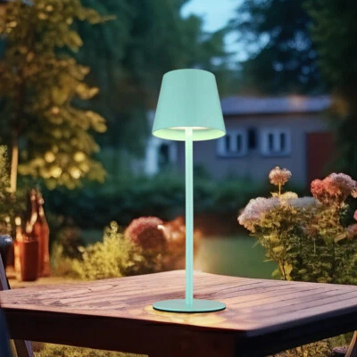 Flaschenaufsatz Tischlampe Außenleuchte Touchdimmer CCT minze opal LED USB Akku - Bild 1 von 4