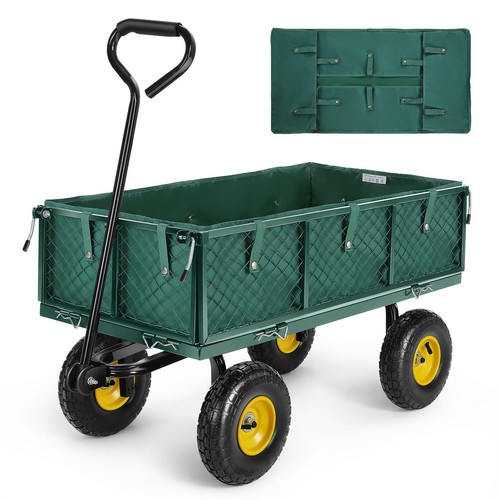 550Lbs Heavy Duty Steel Garden Cart on Wheels Pullable Garden Wagon Yard Cart - Picture 13 of 16