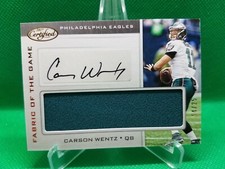 Carson Wentz 2017 Certified Fabric of the Game Signatures #FCS-CW 14/25 Eagles