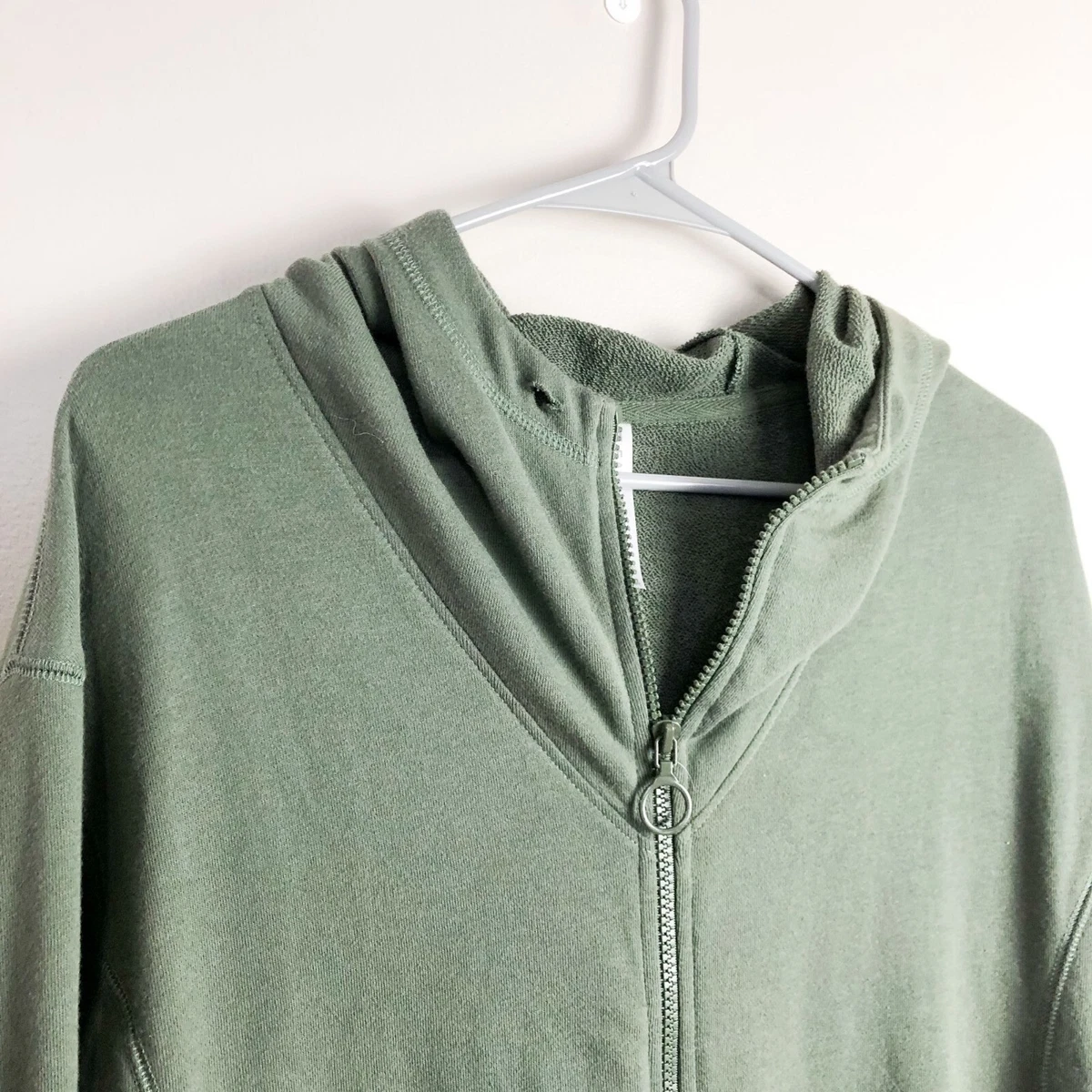 Fabletics Leah Oversized Hoodie Full Zip Green XXS Womens