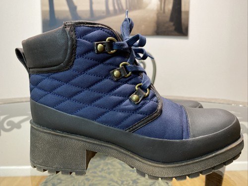 Blue AKONN Quilted Booties Boots Size 