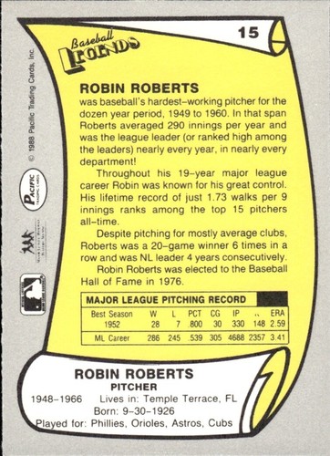 1988 and 1989 Pacific Baseball Legends MLB Set Break #1-#220 — You Choose! - Picture 31 of 441
