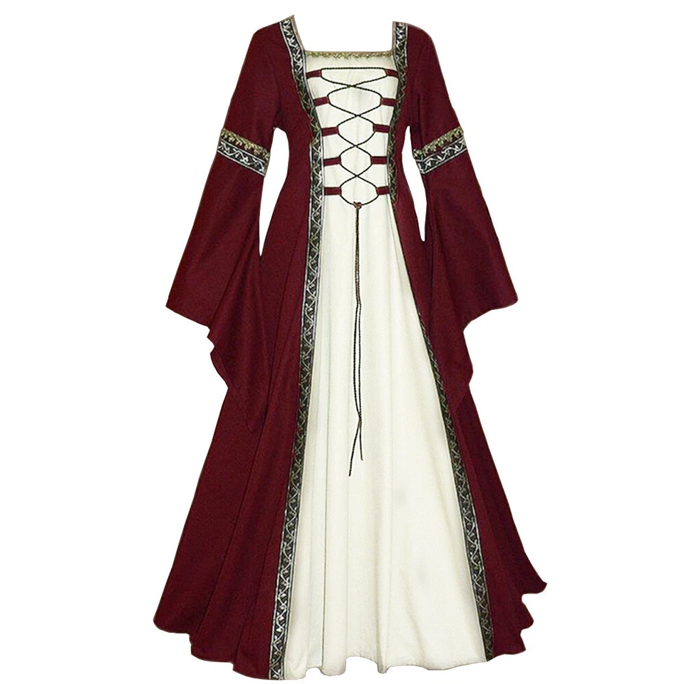 Medieval Renaissance Dress Women's Halloween Gothic Costume Party Dress sz - Image 2 of 4