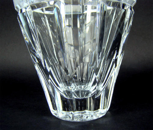 Imposant Czech Cut Crystal Glass ART DÉCO Vase with Squares Bohemia 1930s - Picture 10 of 11