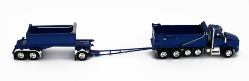 2022 DCP 1:64 *BLUE* Kenworth T880 Rogue Dump Truck & Transfer Dump Trailer NIB - Picture 3 of 6
