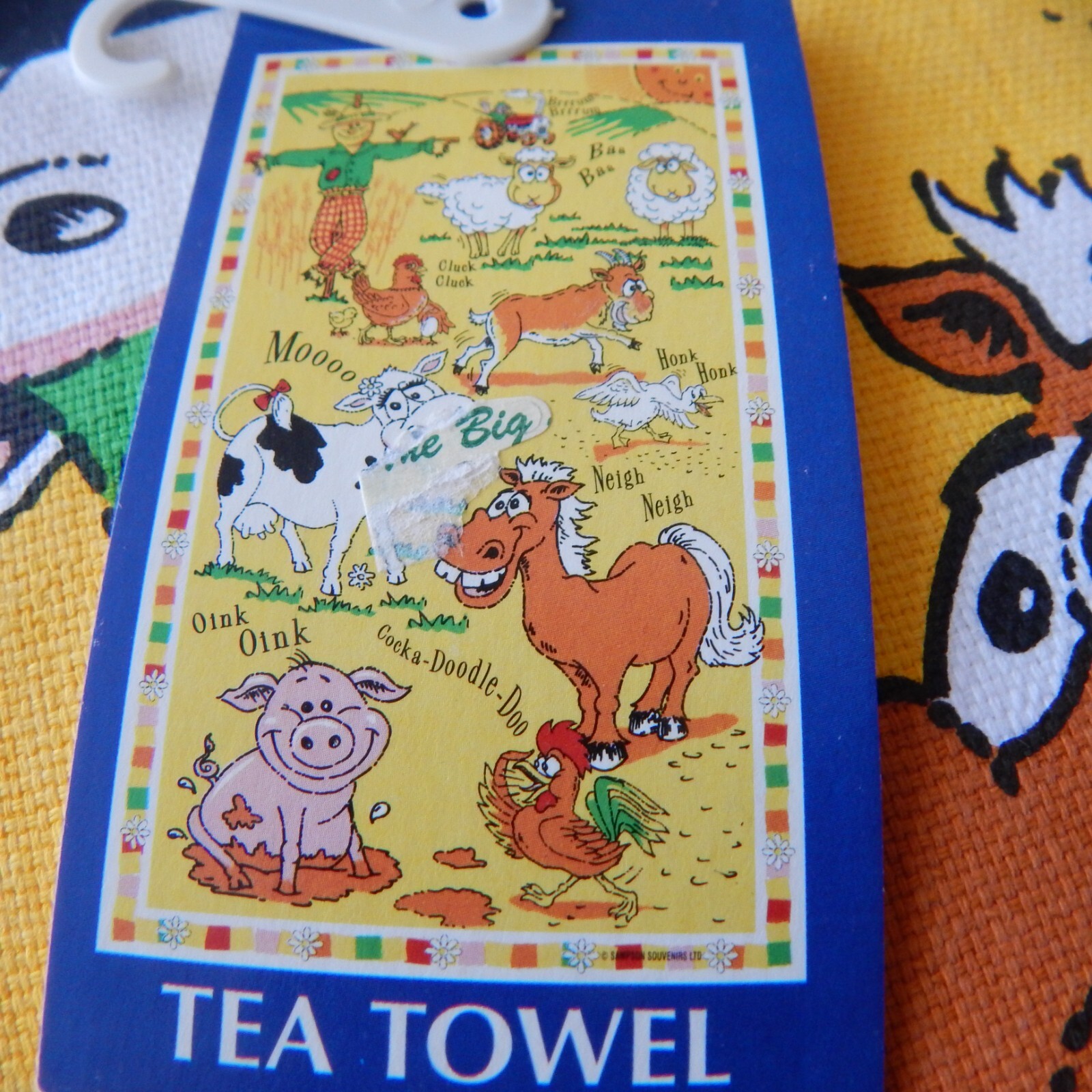 Farm Animals Tea Towel NEW Tag Cotton