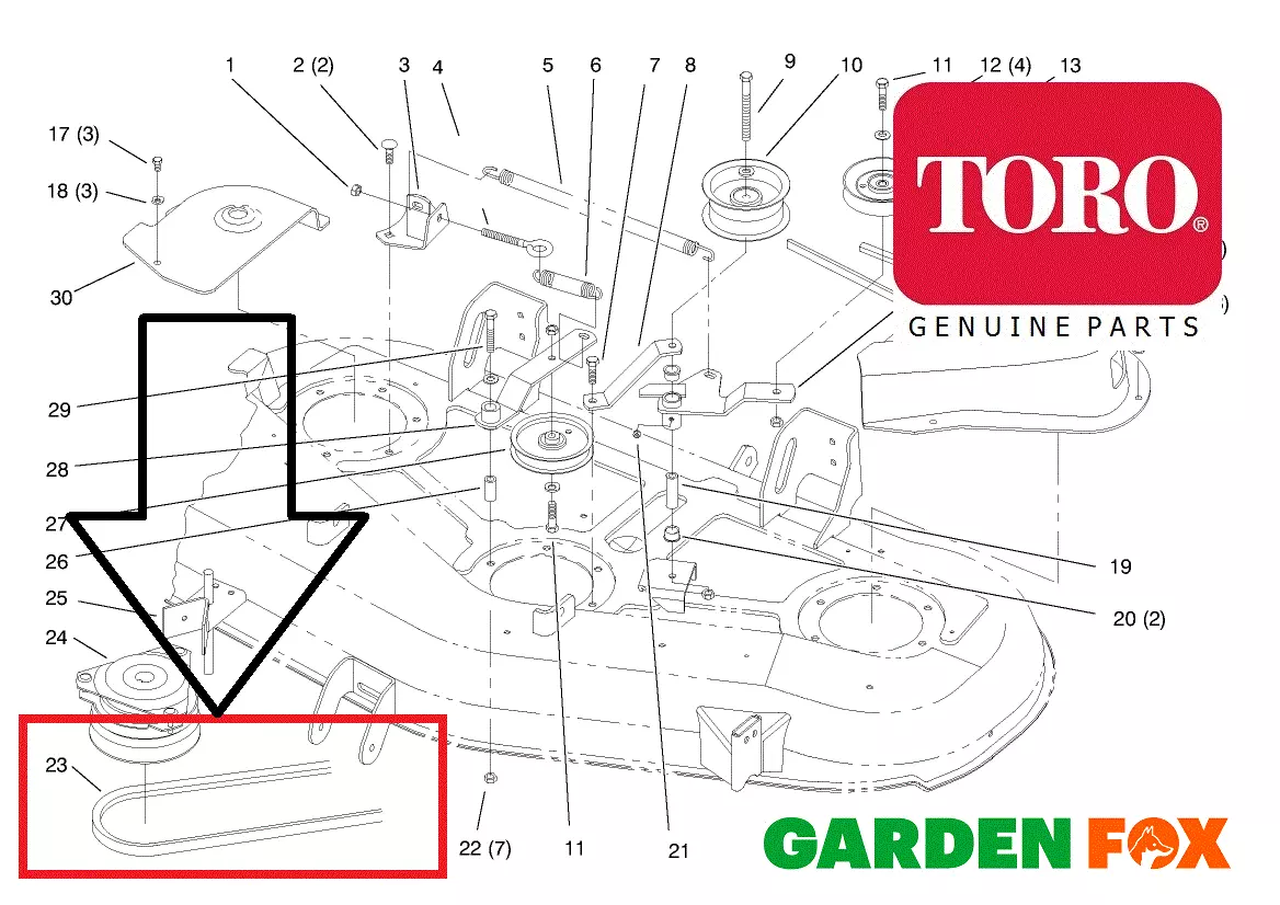 Toro lawn mower belt outlet