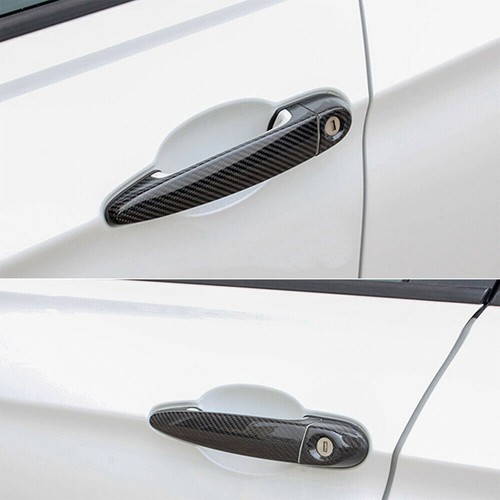 Carbon Fiber Door Handle Cover Trim For BMW E90 E91 Sedan X1 X3 X5 2005-2019 NEW - Picture 4 of 6