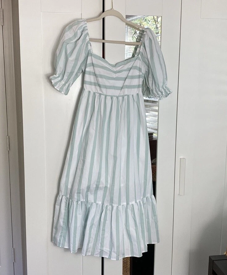 Vestido midi a rayas Abercrombie & Fitch talla S usado Foto 2 de 4